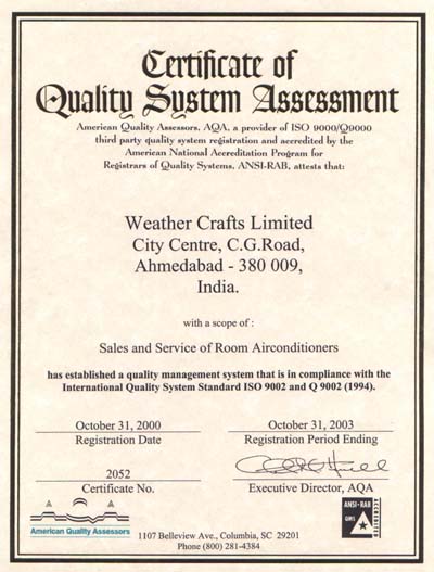 ISO 9002-Certificate